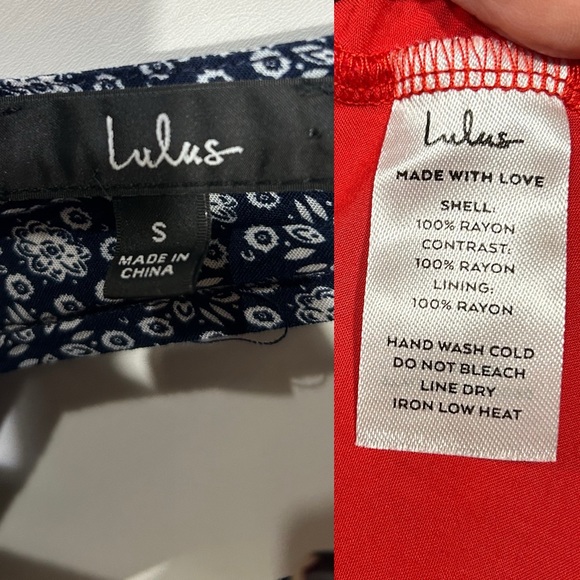 Lulus La Vie En Roses Navy Blue Red Floral Print Dress Sundress Small - Picture 8 of 13